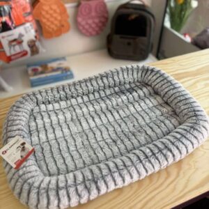 Coussin rectangle gris et blanc S