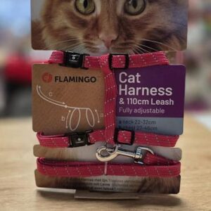 Harnais rouge chat