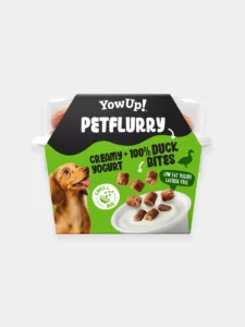 Yaourt pour chien avec topping au Canard