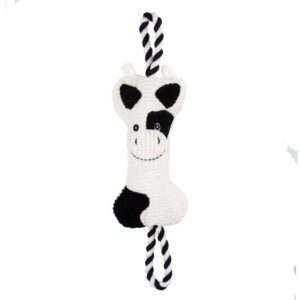 Jouet vache 2 en 1 avec corde